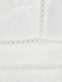 Jovina Lace-Trimmed Cotton Midi Dress
