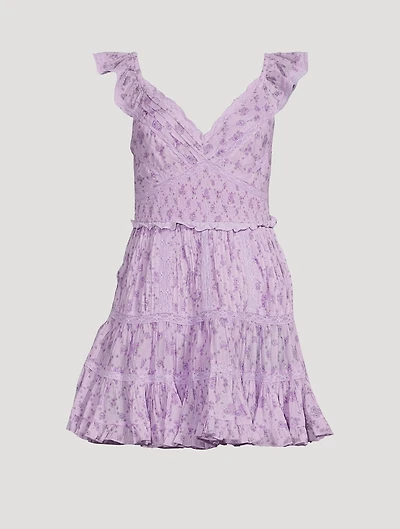 Presline Cotton Mini Dress Floral Print