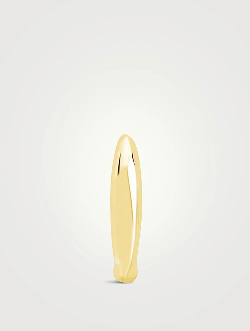 14K Gold Dome Huggie Earring