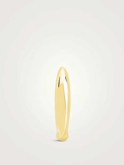 14K Gold Dome Huggie Earring