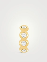14K Gold Pillow Huggie Earring With Diamonds