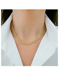 14K Gold Diamond Bar Mesh Necklace