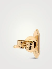 On Point 14K Gold Pavé Diamond Stud Earring