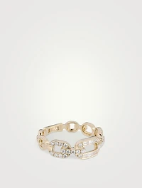 14K Gold Diamond Graduated Chain Ring