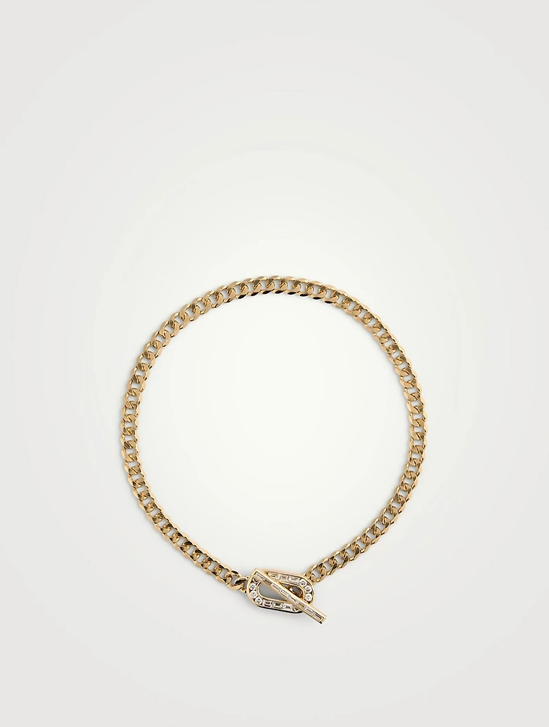 14K Gold Diamond Toggle Curb Chain Bracelet