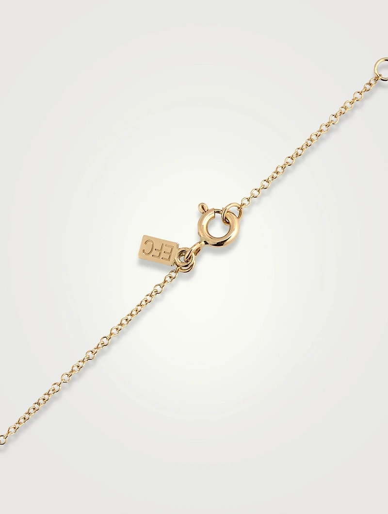 14K Gold Pavé Diamond Multi Leaf Necklace