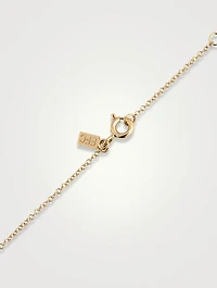14K Gold Pavé Diamond Multi Leaf Necklace
