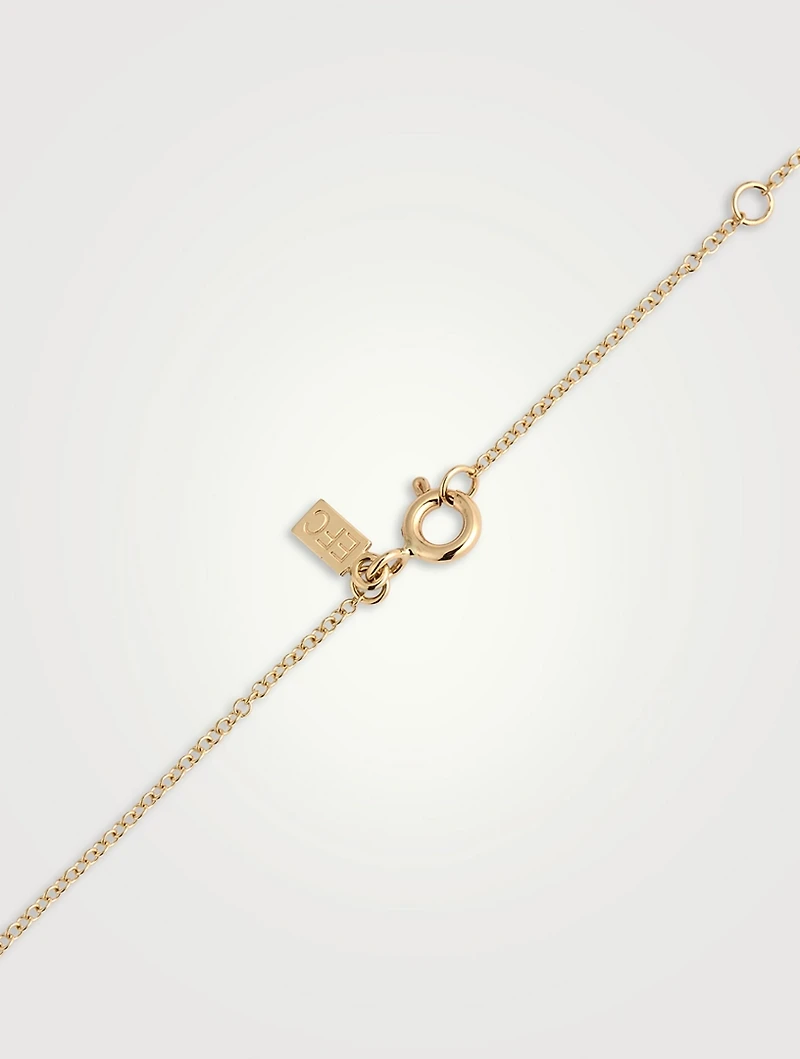 14K Gold Diamond Round Blue Sapphire Necklace