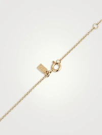 14K Gold Diamond Round Blue Sapphire Necklace