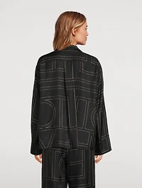 Silk Pajama Shirt Monogram Print