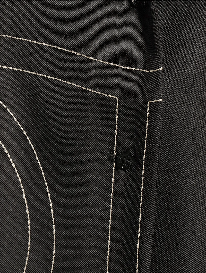 Silk Pajama Shirt Monogram Print