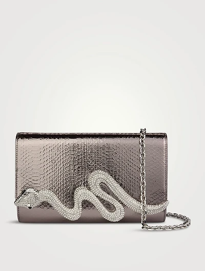 Serpent Fizzoni Snakeskin-Embossed Clutch
