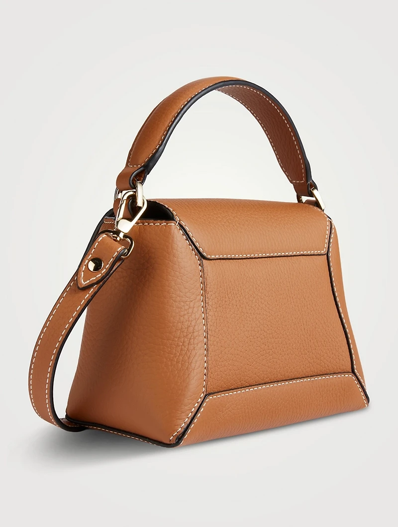 Nano Mosaic Leather Top Handle Bag