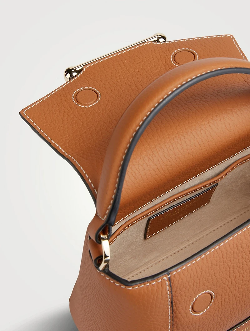 Nano Mosaic Leather Top Handle Bag