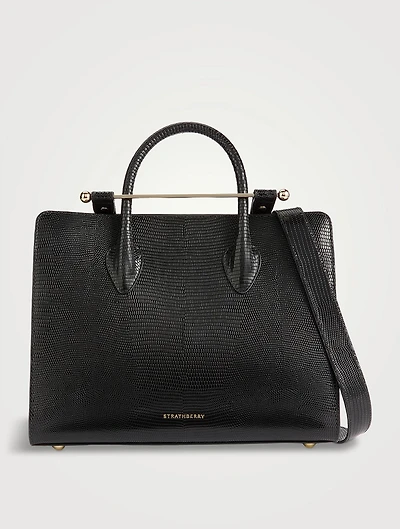 The Midi Strathberry Lizard-Embossed Leather Tote Bag