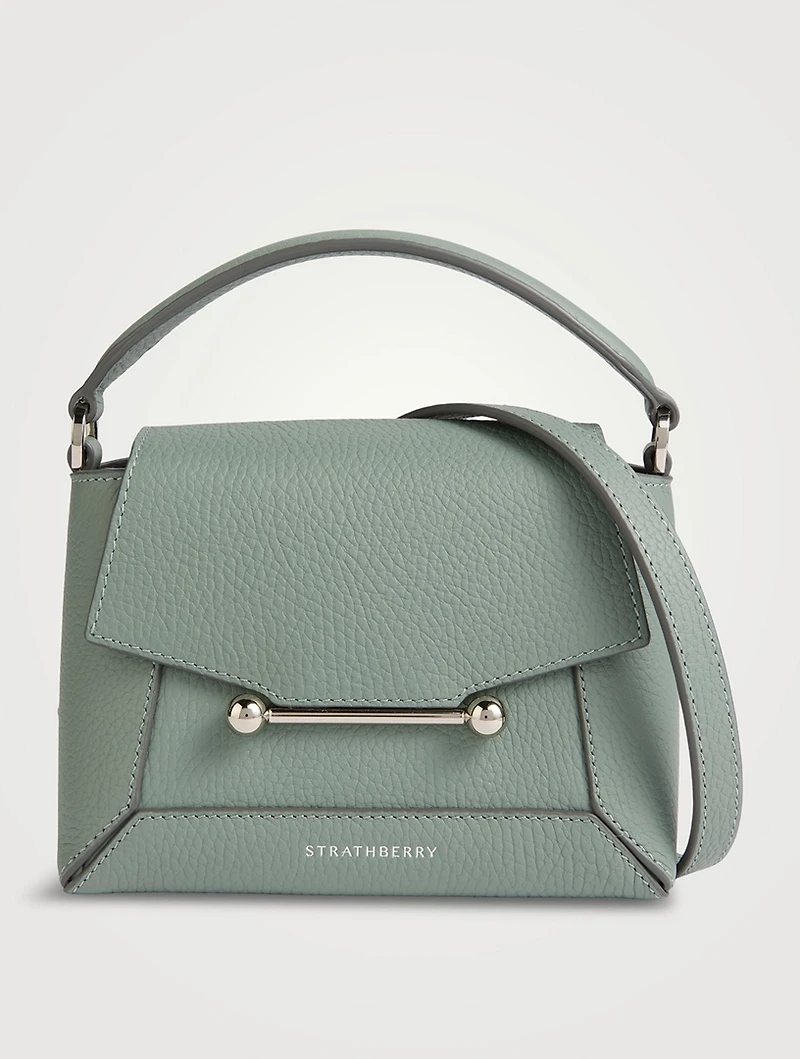 Nano Mosaic Leather Top Handle Bag
