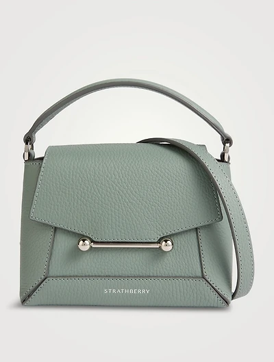 Nano Mosaic Leather Top Handle Bag