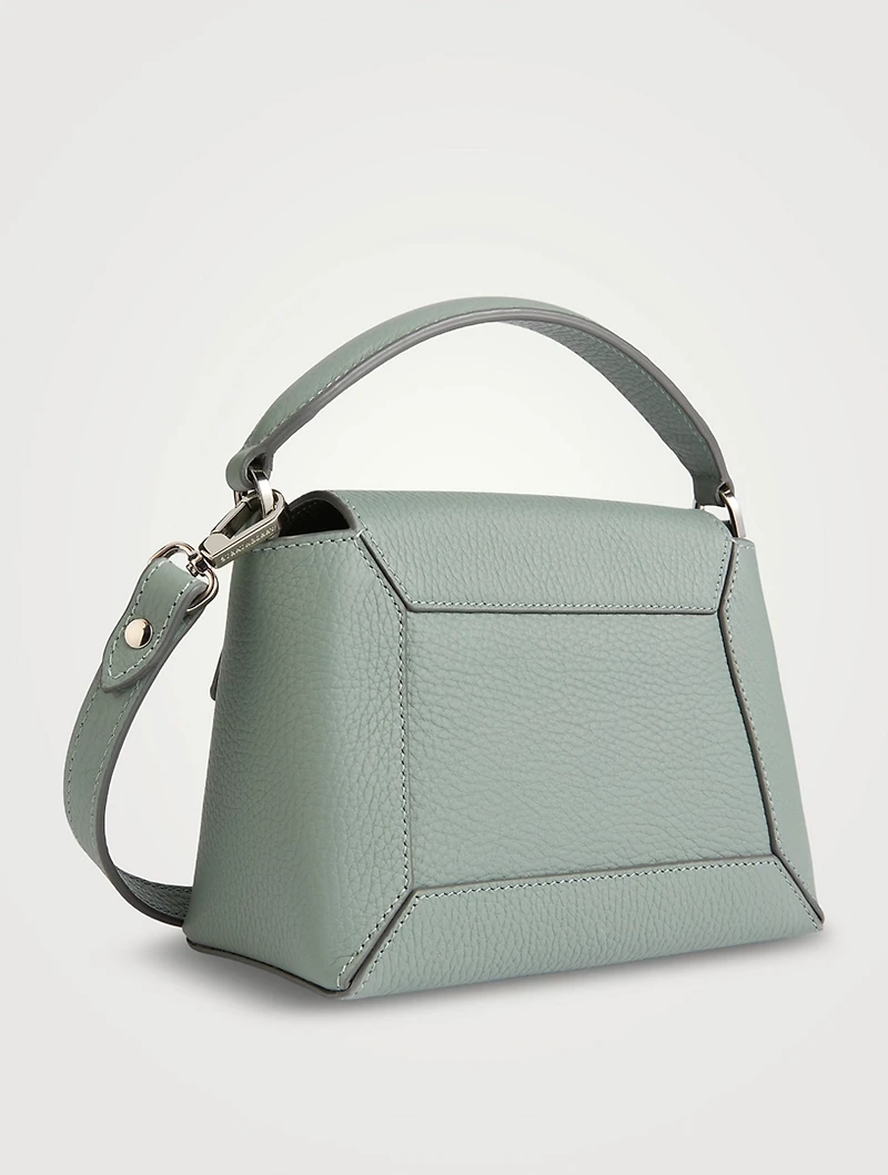 Nano Mosaic Leather Top Handle Bag