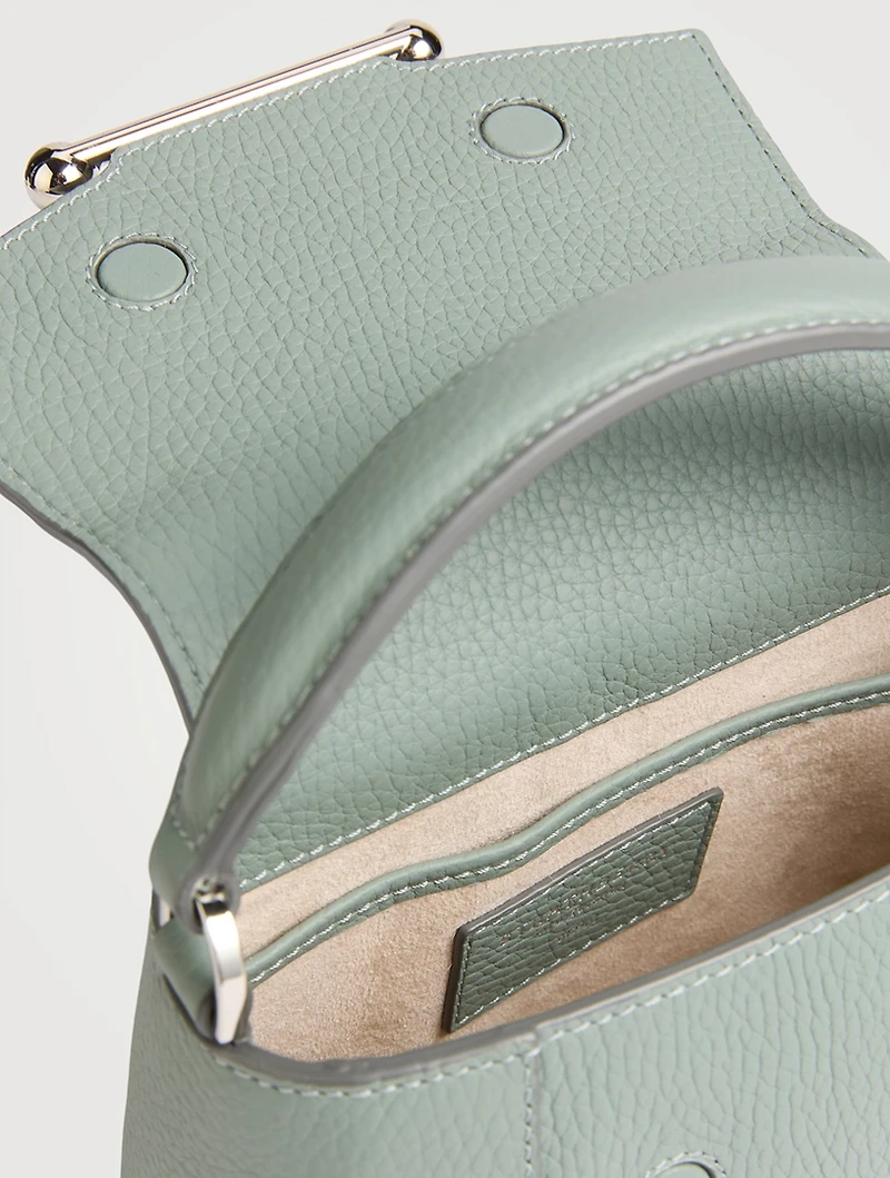 Nano Mosaic Leather Top Handle Bag