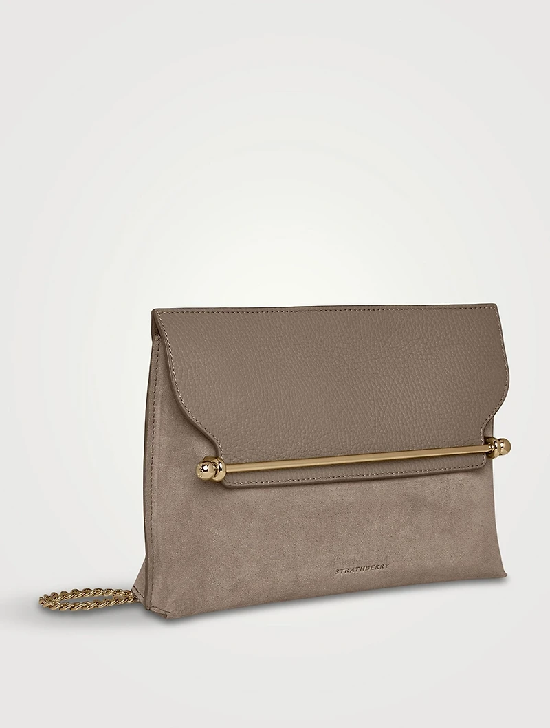 Stylist Leather And Suede Crossbody Bag