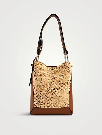 Midi Lana Raffia Bucket Bag