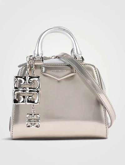 Nano Antigona Cube Metallic Leather Bag