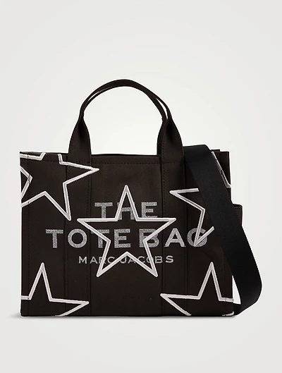 The Medium Star-Embroidered Canvas Tote Bag
