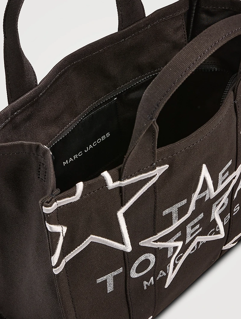 The Medium Star-Embroidered Canvas Tote Bag