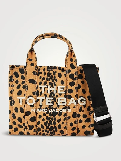 The Small Canvas Tote Bag In Cheetah Print