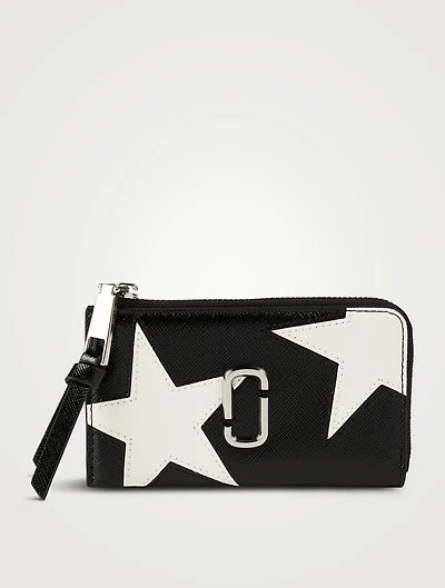 The Star-Patchwork Leather Zip Wallet