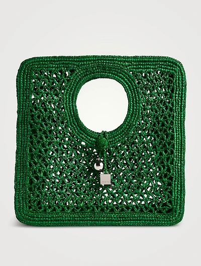 Le Petite Carré Spiaggia Raffia Basket Bag