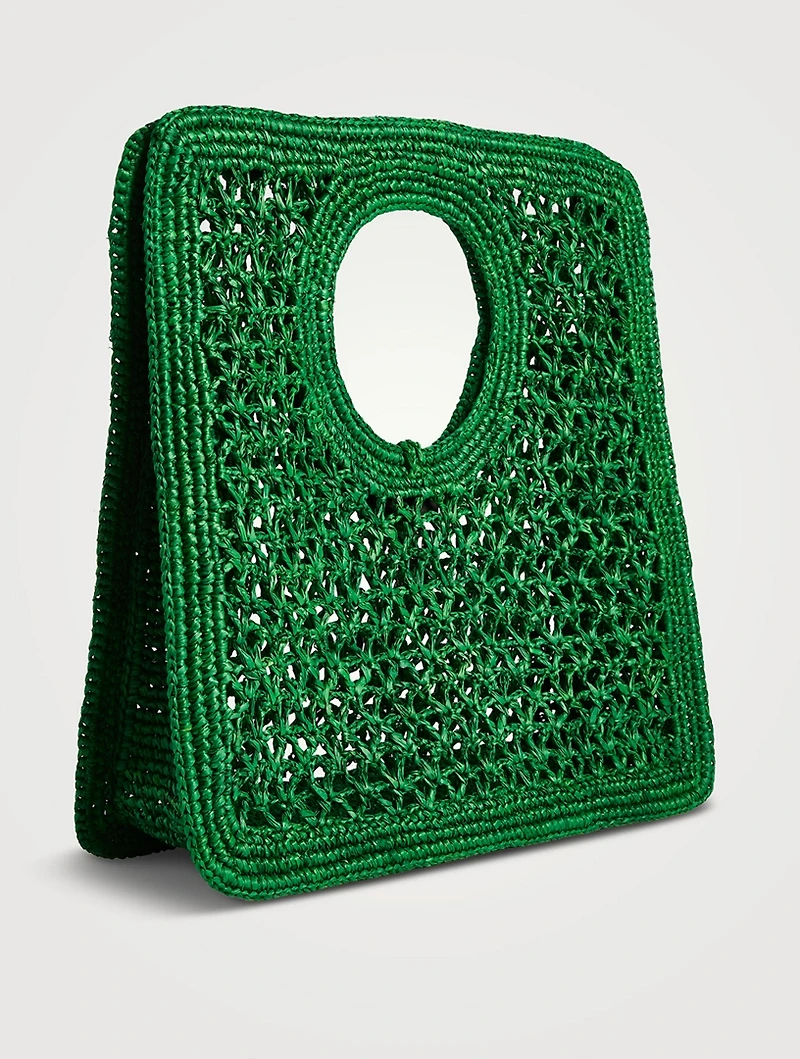 Le Petite Carré Spiaggia Raffia Basket Bag