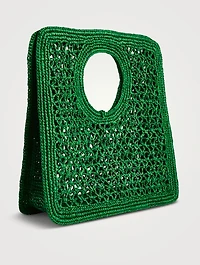 Le Petite Carré Spiaggia Raffia Basket Bag