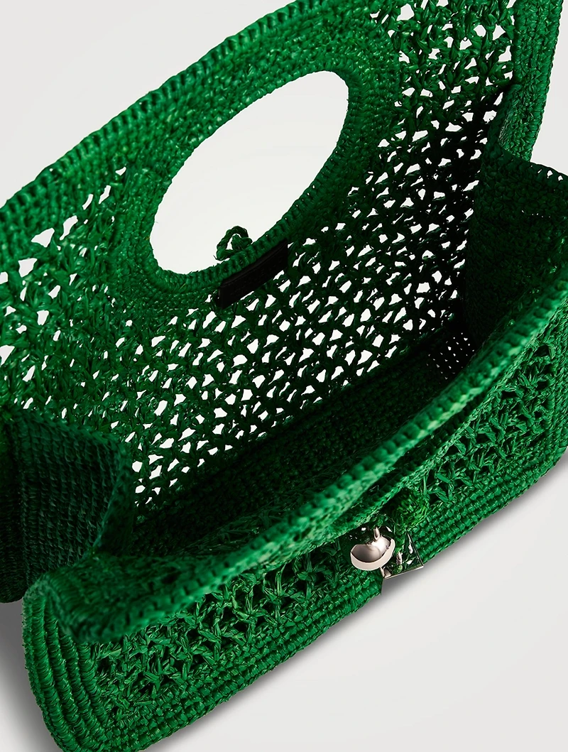 Le Petite Carré Spiaggia Raffia Basket Bag
