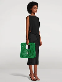 Le Petite Carré Spiaggia Raffia Basket Bag