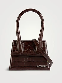 Le Chiquito Moyen Croc-Embossed Leather Bag