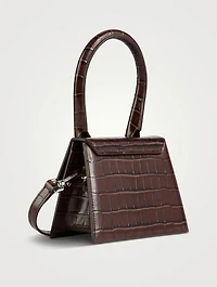 Le Chiquito Moyen Croc-Embossed Leather Bag