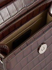 Le Chiquito Moyen Croc-Embossed Leather Bag