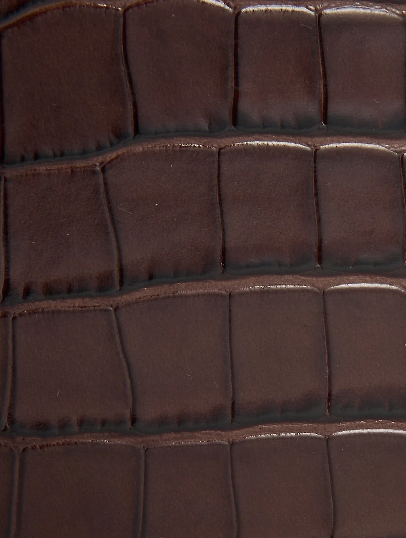 Le Chiquito Moyen Croc-Embossed Leather Bag