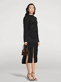Le Chiquito Moyen Croc-Embossed Leather Bag