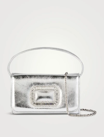 Micro Pilgrim Metallic Leather Clutch
