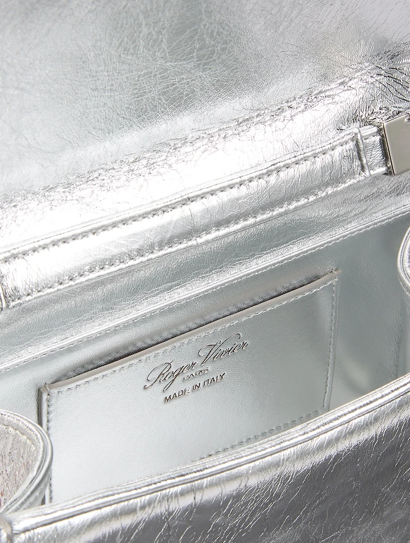 Micro Pilgrim Metallic Leather Clutch