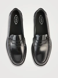 Brushed Leather Penny Loafers