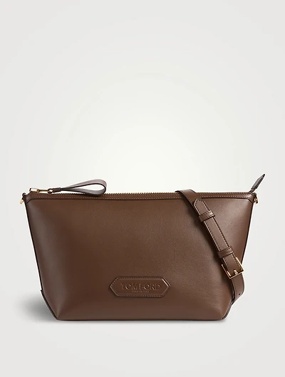 Trapezoid Pouch Leather Crossbody Bag