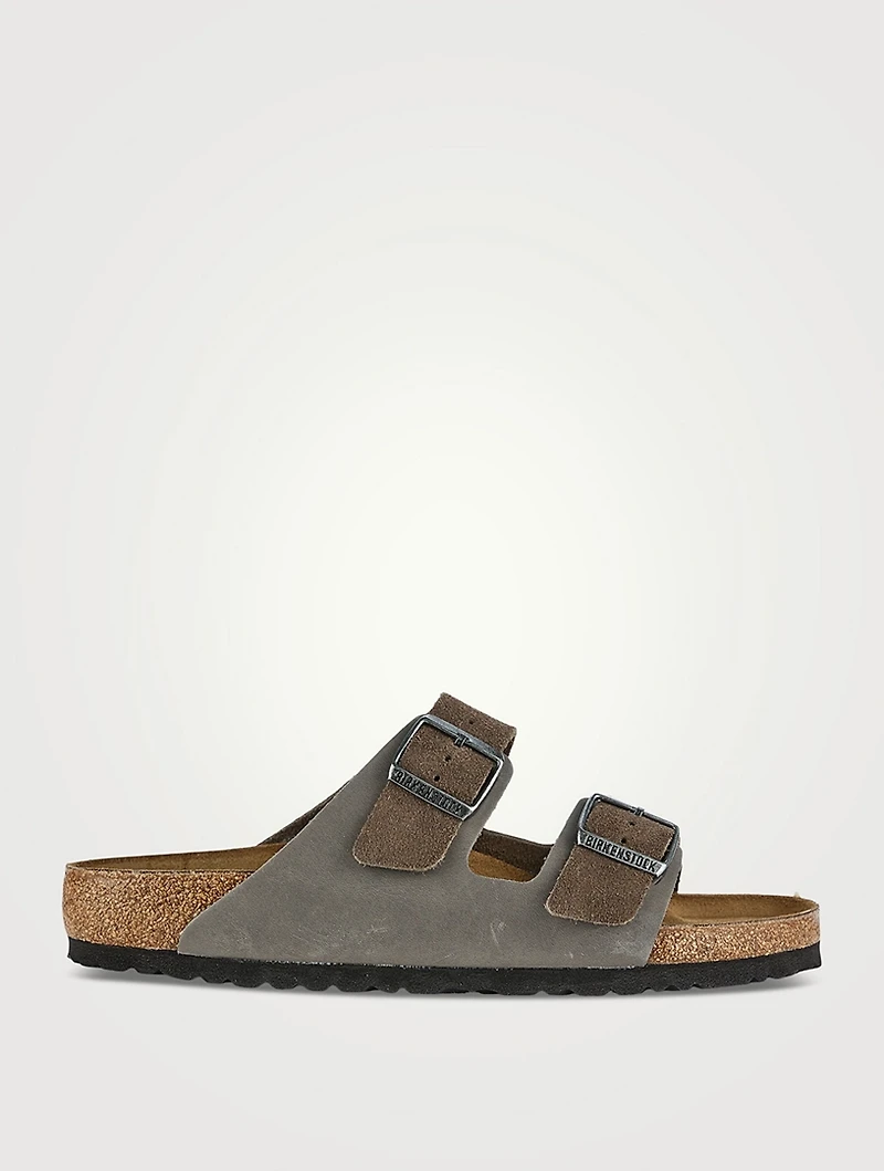 Arizona Mixed Leather Slide Sandals