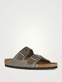 Arizona Mixed Leather Slide Sandals