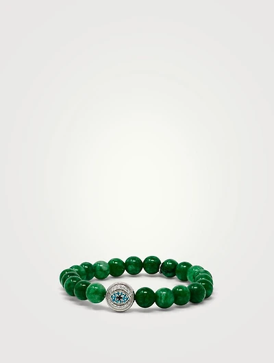 Bohème Silver Evil Eye Korean Jade Bracelet