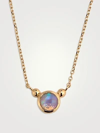Dew Drop Bonheur 14K Gold Opal Birthstone Necklace
