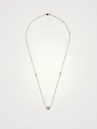 Dew Drop Bonheur 14K Gold Opal Birthstone Necklace