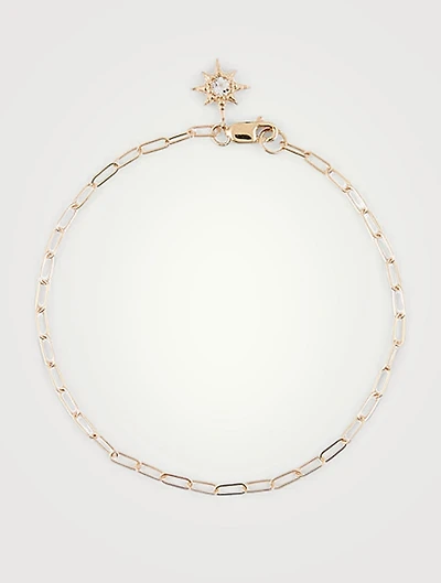 Classique 14K Gold Paper Clip Starburst Bracelet